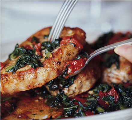 Puretin, �pinat i mozzarella