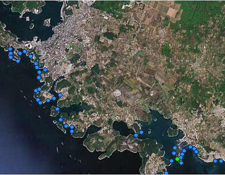Stanje mora i na Google karti... vrlo lijepo i pregledno.